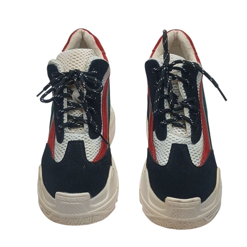 Anthony Wang Wedge Sneakers Womens 5.5 Multi-Color Platform Chunky Mesh - Picture 2 of 8